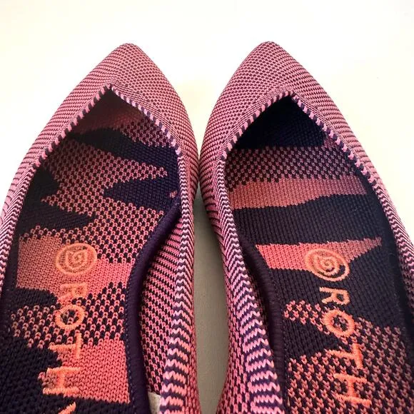Rothy’s Rose Double Stitch Pointed Toe Flats Size 7.5
