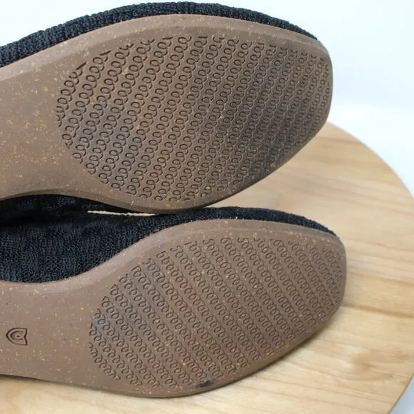 Rothys Shoes Womens 11 The Max Square Mary Jane Flats Black Work Office Career