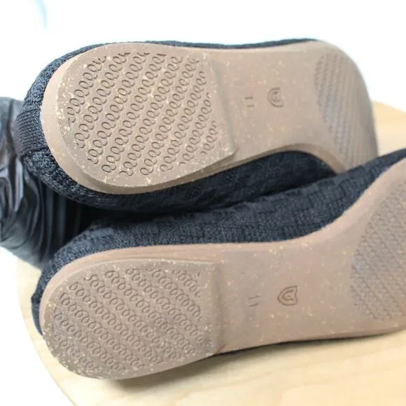 Rothys Shoes Womens 11 The Max Square Mary Jane Flats Black Work Office Career