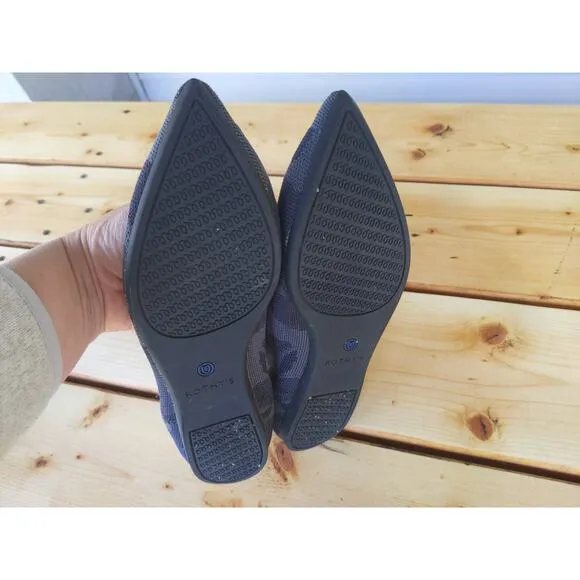 Rothy's Size 8.5 Dark Gray Camo Pointed Toe Flats Recycled Knit Sustainable