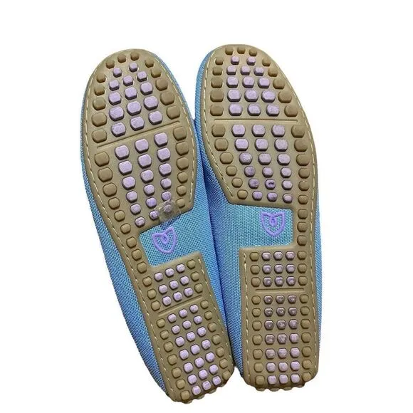 Rothys The Driver Seaside Light Blue Textile Slip On Loafers Women's Size 13