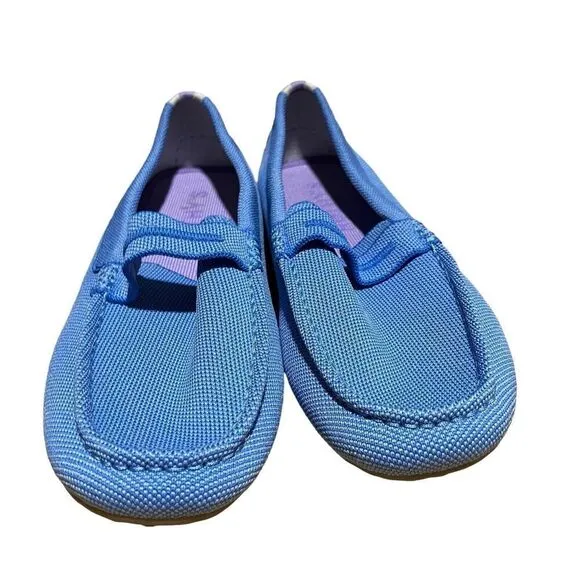 Rothys The Driver Seaside Light Blue Textile Slip On Loafers Women's Size 13
