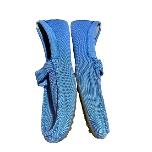 Rothys The Driver Seaside Light Blue Textile Slip On Loafers Women's Size 13