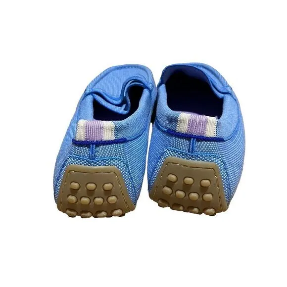 Rothys The Driver Seaside Light Blue Textile Slip On Loafers Women's Size 13