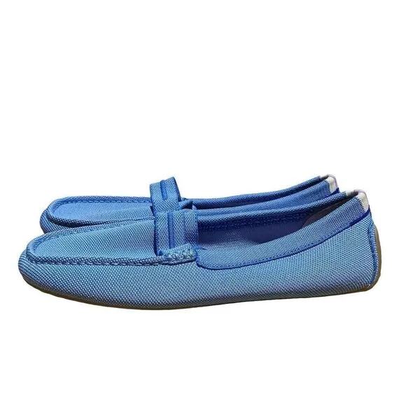 Rothys The Driver Seaside Light Blue Textile Slip On Loafers Women's Size 13