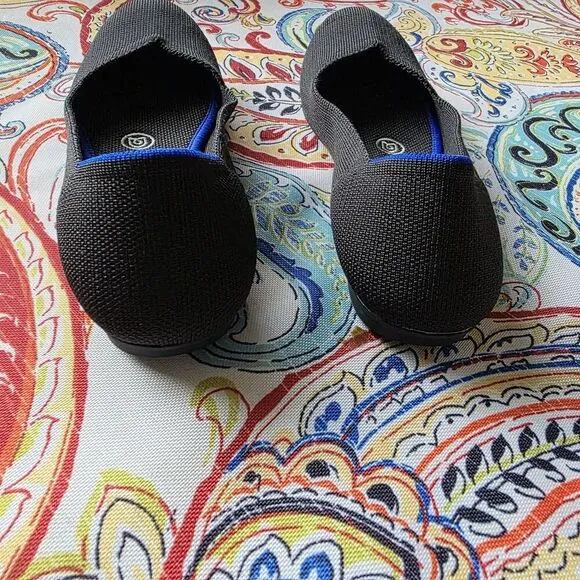 ROTHY’S The Flat Round Toe Ballet Flats BLACK Comfort SUSTAINABLE Materials SZ 6