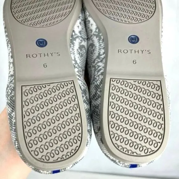 Rothy's The Loafer Ivory Grey Snake NYE Secret Release Limited Edition Flats 6