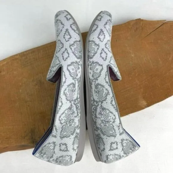 Rothy's The Loafer Ivory Grey Snake NYE Secret Release Limited Edition Flats 6