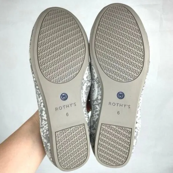 Rothy's The Loafer Ivory Grey Snake NYE Secret Release Limited Edition Flats 6