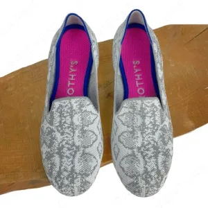 Rothy's The Loafer Ivory Grey Snake NYE Secret Release Limited Edition Flats 6