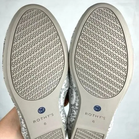 Rothy's The Loafer Ivory Grey Snake NYE Secret Release Limited Edition Flats 6