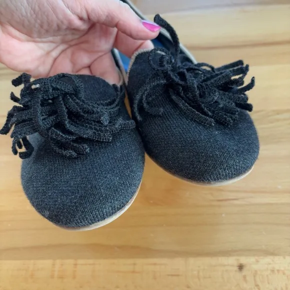 Rothy’s The Merino Tassel Loafer Black Diamond women’s 7 fringe flats gray shoes