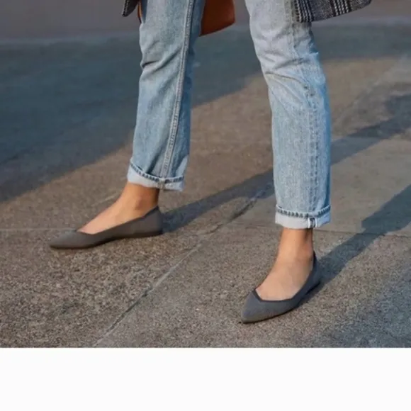 Rothy's The Point Birdseye Flats in Cloud Grey