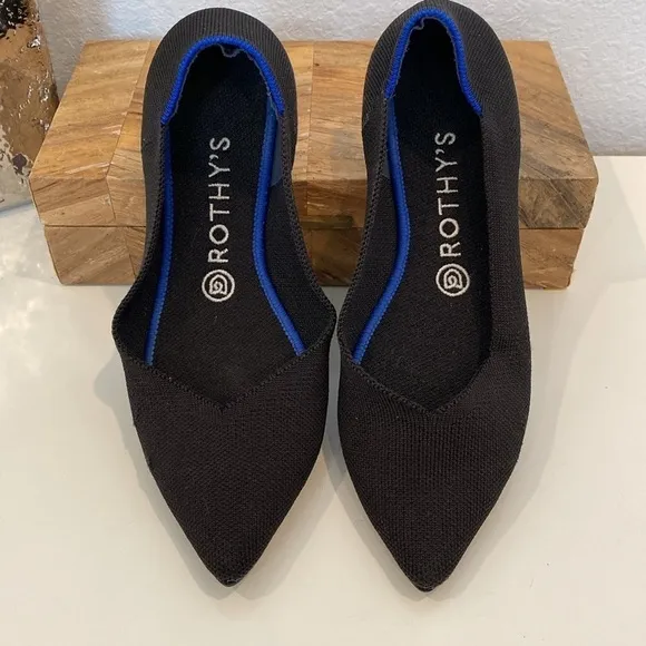 Rothy’s The Point Black Pointed Toe Ballet Flats Size 9