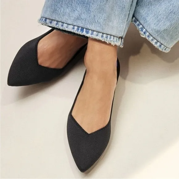 Rothy’s The Point Black Pointed Toe Ballet Flats Size 9