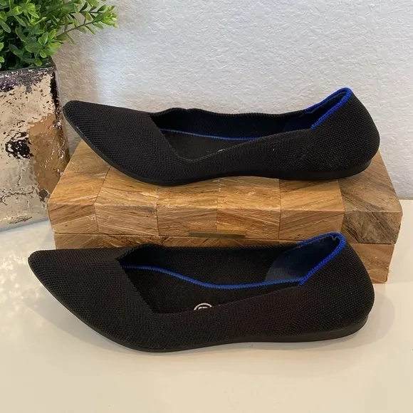 Rothy’s The Point Black Pointed Toe Ballet Flats Size 9