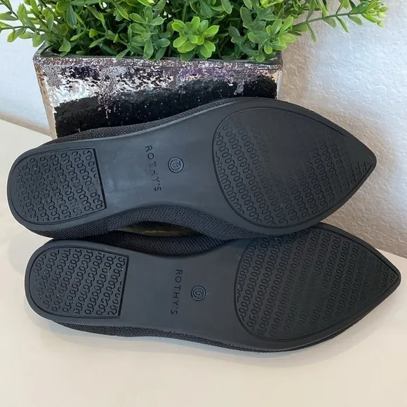 Rothy’s The Point Black Pointed Toe Ballet Flats Size 9