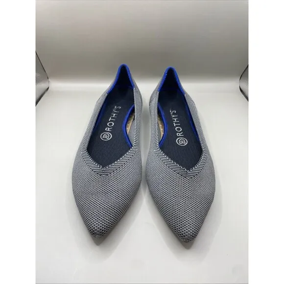 Rothys The Point Cloud Birdseye Pointed Ballet Flat Shoes Womens 8.5 China