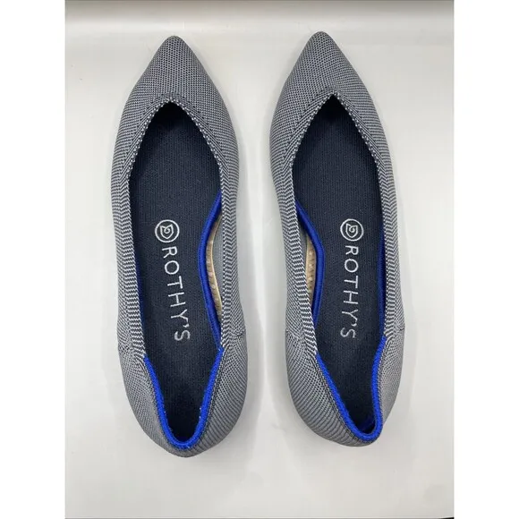 Rothys The Point Cloud Birdseye Pointed Ballet Flat Shoes Womens 8.5 China