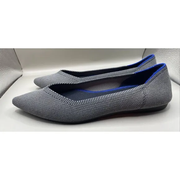 Rothys The Point Cloud Birdseye Pointed Ballet Flat Shoes Womens 8.5 China