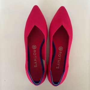 Rothy’s The Point Flats Chili Red Pointed Toe Shoes, size 9