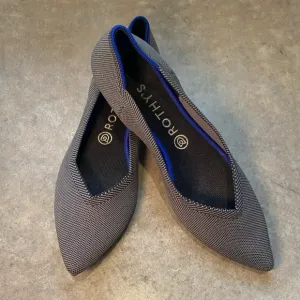 Rothy’s The Point Flats – Cloud Grey Bullseye, Size 10.5, EUC