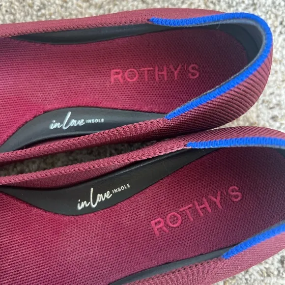 Rothy's The Point In Love Insole Cabernet Color Woman’s Size 8