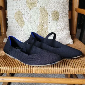 Rothy's The Square Mary Jane Women's Slip-On Flats, black size 11.5