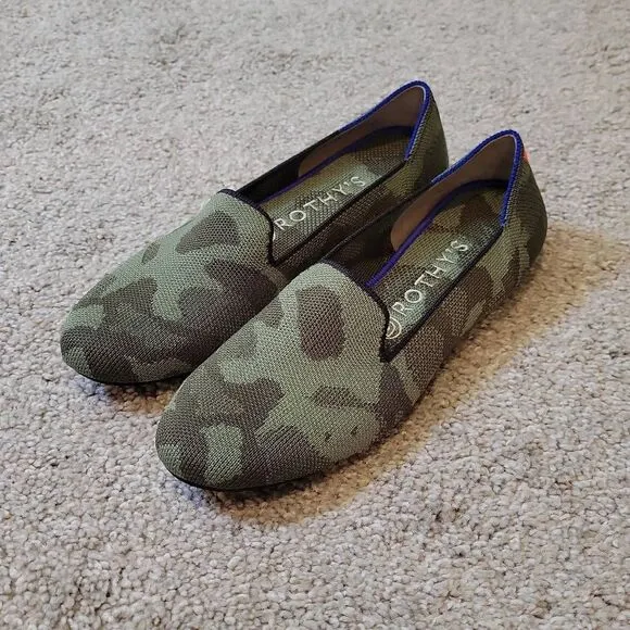 Rothy's Women's Loafers Olive Shoes Camoflage Size 8.5