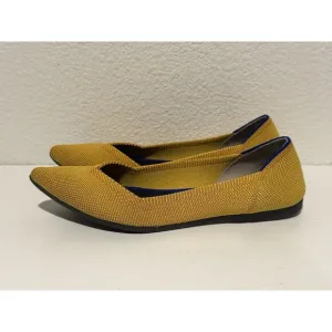Rothy’s Womens The Point Ballet Flats Shoes Sz 5.5 Yellow Slip On Comfort Work