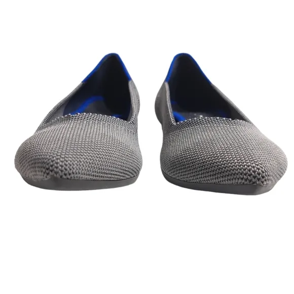 Rothy's Women's The Point‎ Grey Birdseye Knit Fabric Ballet Slip On Flats 7
