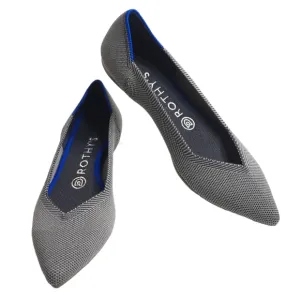 Rothy's Women's The Point‎ Grey Birdseye Knit Fabric Ballet Slip On Flats 7