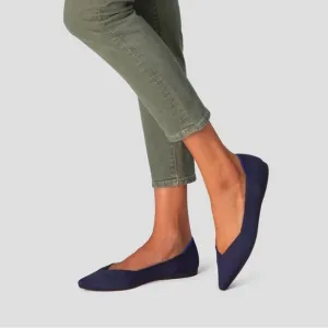 Rothy's Women’s The Point Washable Ballet Flats in Navy Blue, Size US 7