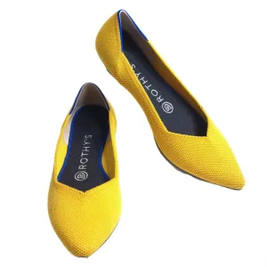 Rothy’s Womens Yellow Marigold‎ Pointed Toe Slip On Flats Ballet Style Size 7.5