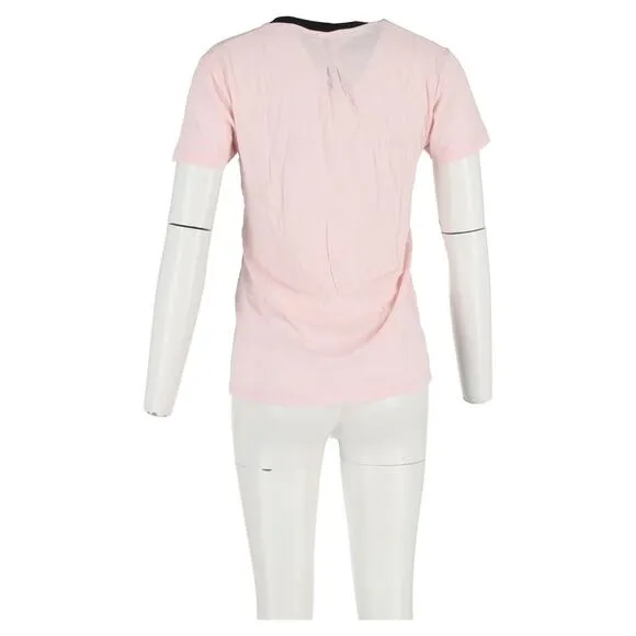 Saint Lauren Shark Print T-Shirt in Pink Cotton