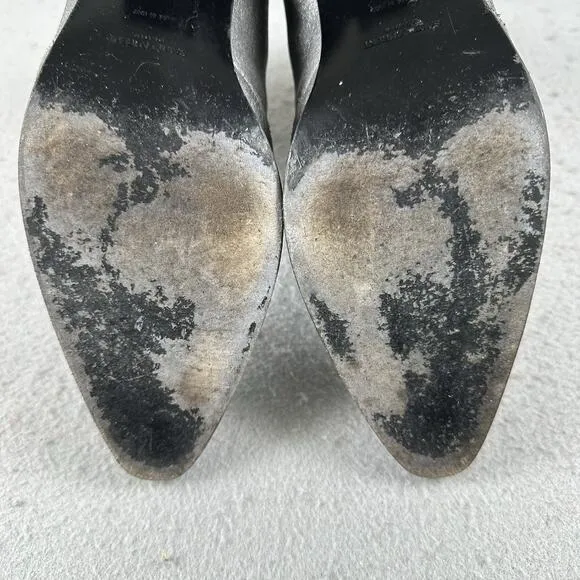 Saint Laurent Paris Silver Glitter Chelsea Heel Ankle Boots 40.5 EU