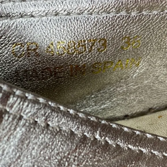 Saint Laurent YSL Metallic Gold Logo Espadrilles Flats 36/6
