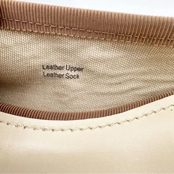 Saks Fifth Ave 10022-Shoe Nude Leather Ballet Flat New Size 10