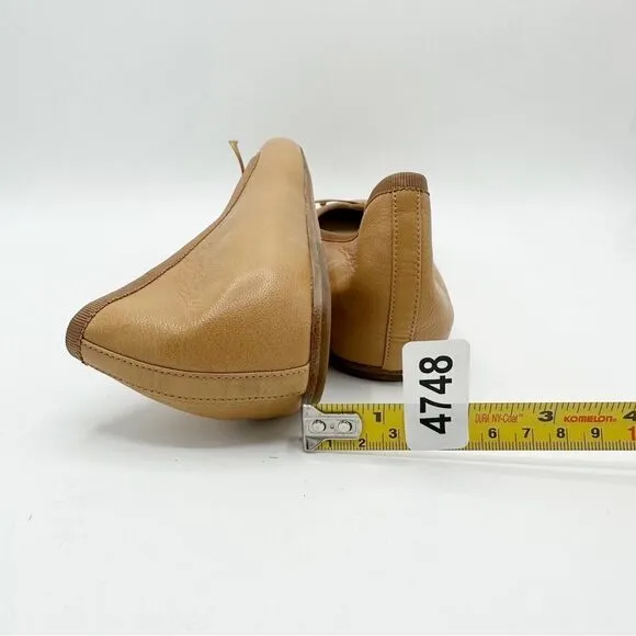 Saks Fifth Ave 10022-Shoe Nude Leather Ballet Flat New Size 10