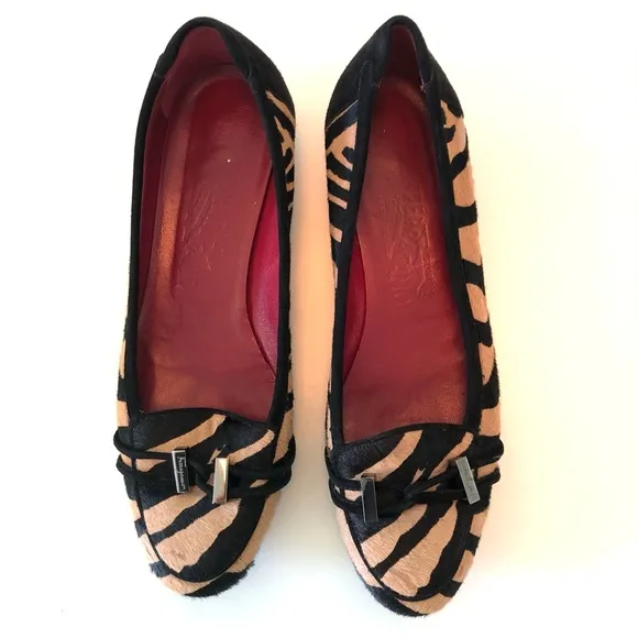 Salvatore Ferragamo Animal Print Calf Hair Flats Made in Italy Women’s 7.5 Shoes