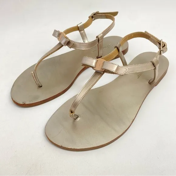 Salvatore Ferragamo “My Ferragamo” Women’s Thong Sandals Flat Ankle Strap 8 M