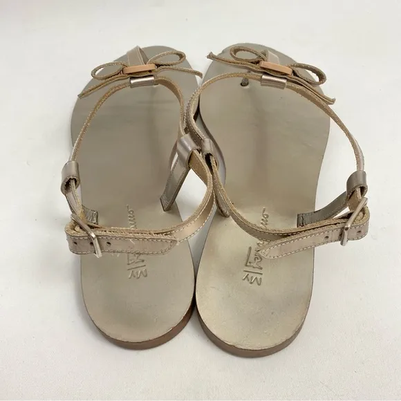 Salvatore Ferragamo “My Ferragamo” Women’s Thong Sandals Flat Ankle Strap 8 M