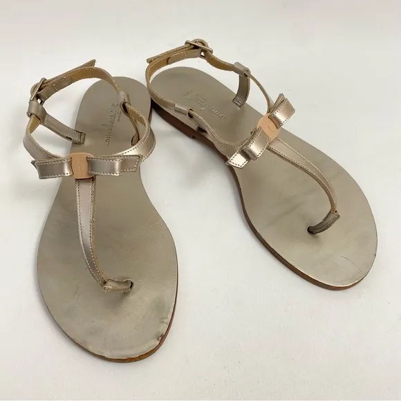 Salvatore Ferragamo “My Ferragamo” Women’s Thong Sandals Flat Ankle Strap 8 M
