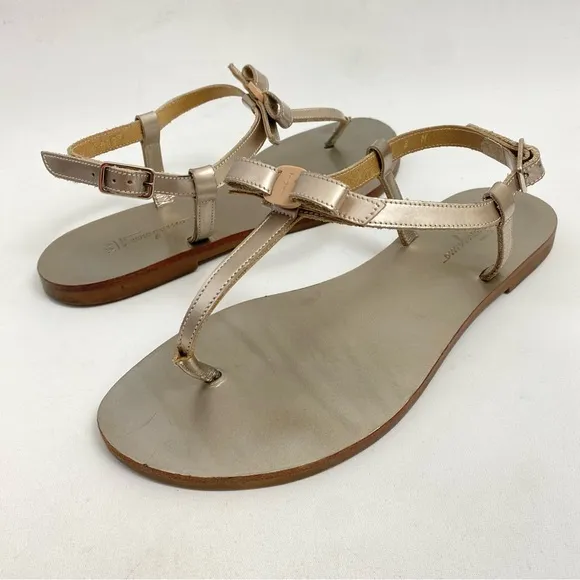 Salvatore Ferragamo “My Ferragamo” Women’s Thong Sandals Flat Ankle Strap 8 M