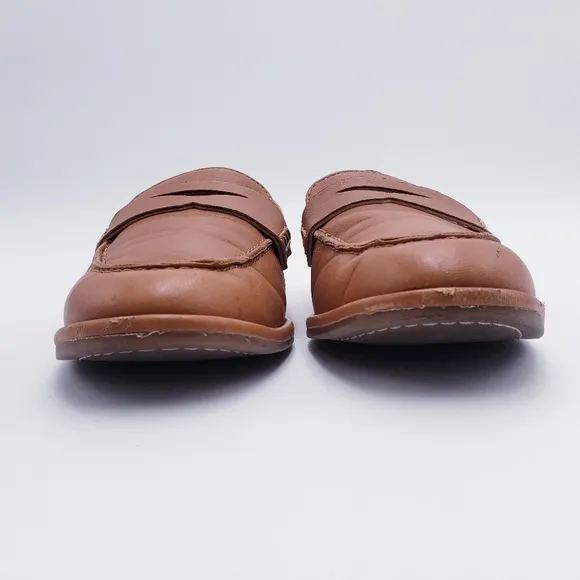 Sam Edelman Birch Penny Loafer Women’s 8 Tan Leather Slip On Flats Almond Toe