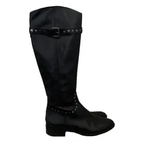 Sam Edelman Black Paxton Leather Studded Knee High Riding Boots 8.5