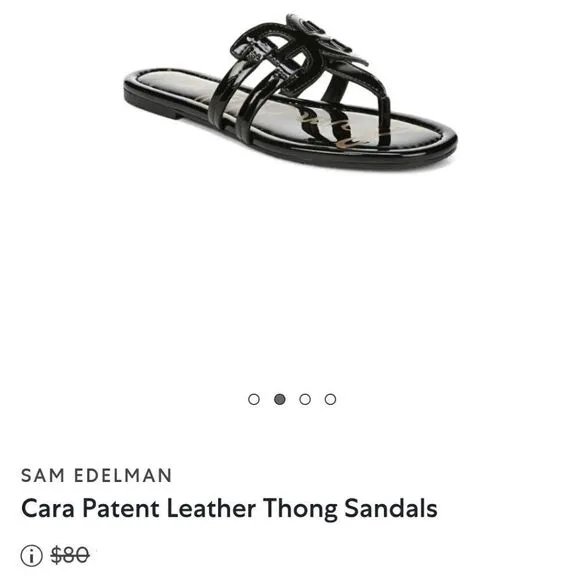 SAM EDELMAN Cara Patent Leather Thong Sandals
