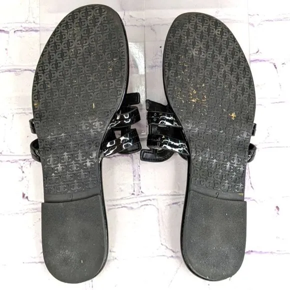 SAM EDELMAN Cara Patent Leather Thong Sandals