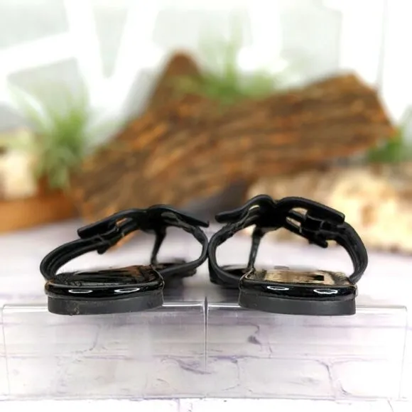 SAM EDELMAN Cara Patent Leather Thong Sandals