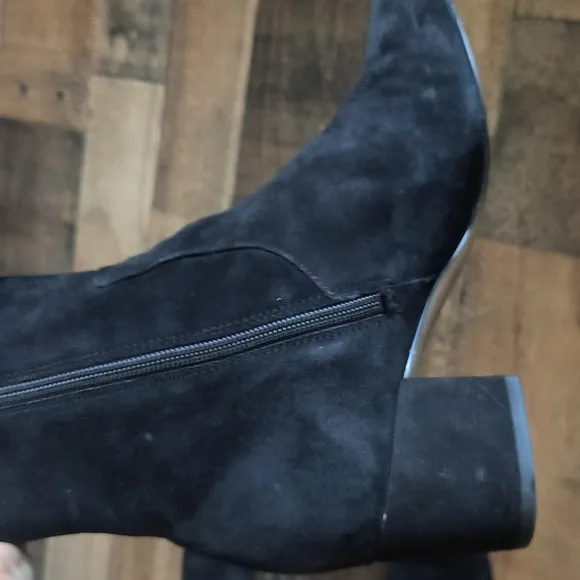 Sam Edelman Elina Black Leather Suede Thigh High Boots Sz 8 Women